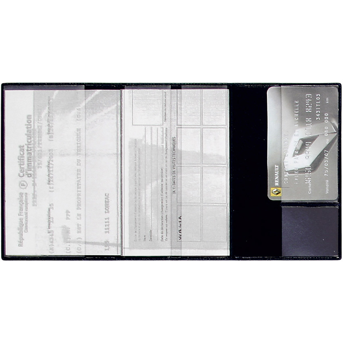 Porte-carte grise imitation cuir made in france - wa100n